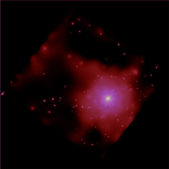 Chandra's image of the elliptical galaxy NGC 4649 reveals a large, 