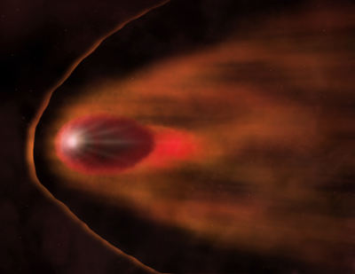Illustration of relative sizes of Grand Canyon, neutron star and quark star