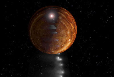 llustration of Comet-Shoemaker-Levy Collision with Jupiter