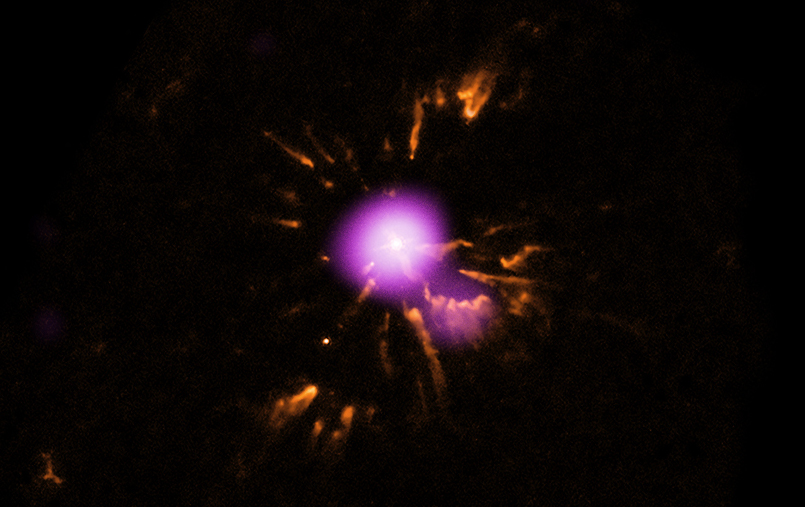 Chandra / óptico acima da imagem