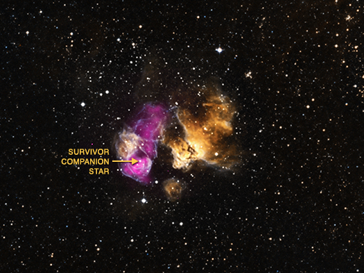 Imagen de la estrella resistente a la explosión supernova.