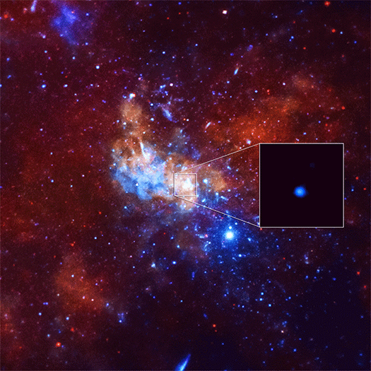 On September 14, 2013, astronomers caught the largest X-ray flare ever detected from the supermassive black hole at the center of the Milky Way, known as Sagittarius A* (Sgr A*). This event, which was captured by NASA's Chandra X-ray Observatory, was 400 times brighter than the usual X-ray output from Sgr A*,
