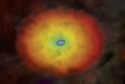 Illustration of Black Hole with Accretion Disk and Torus