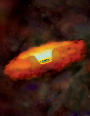 Illustration of a disk around a black hole