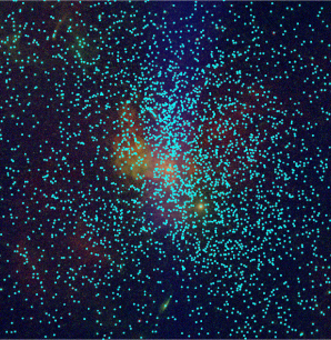 Image of Chandra observations plotted on the galactic plane.