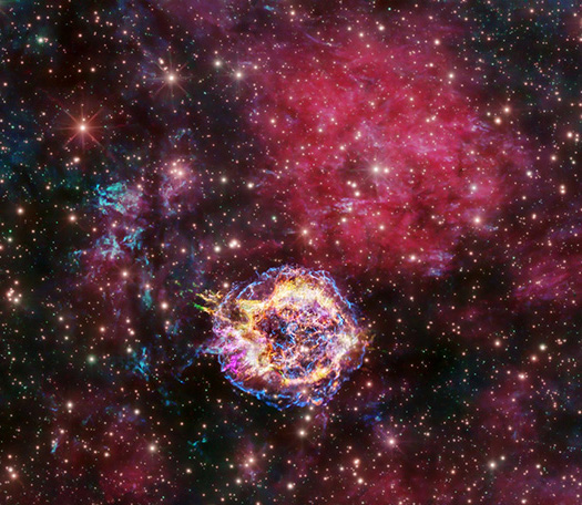 An image of Cassiopeia A with X-ray data from Chandra