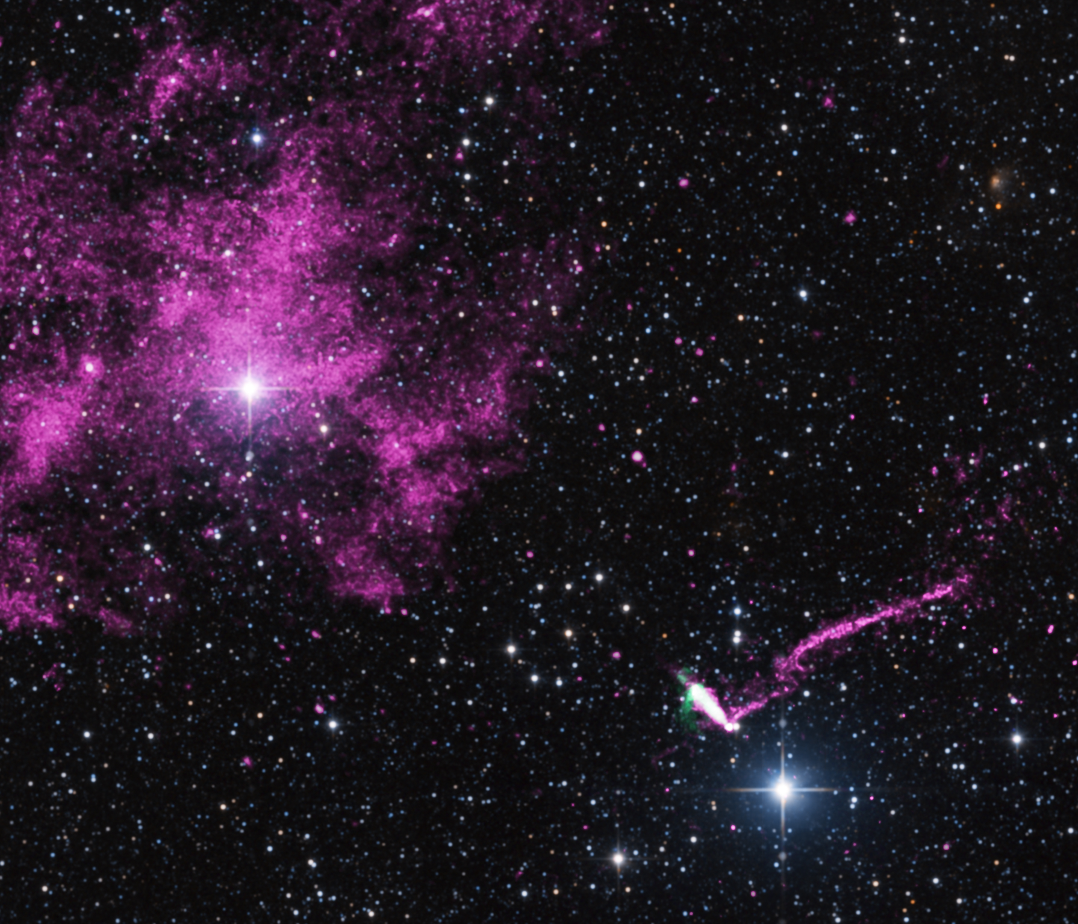 composite X-ray, visible, and IR image of IGR J11014-6103