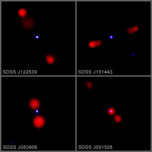 Four quasars from the study of over 700.