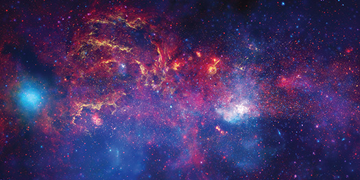 Image of the Galactic Center image from NASA’s Chandra, Hubble and Spitzer telescopes