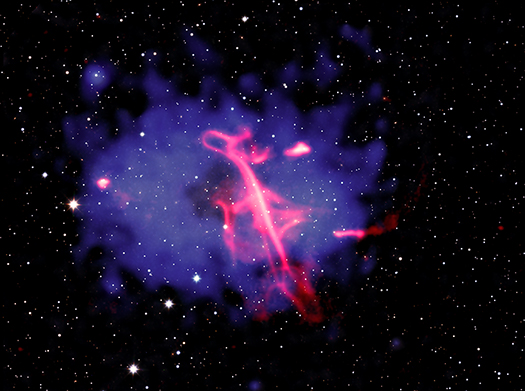 A multiwavelength image of the Treble Clef Cluster.